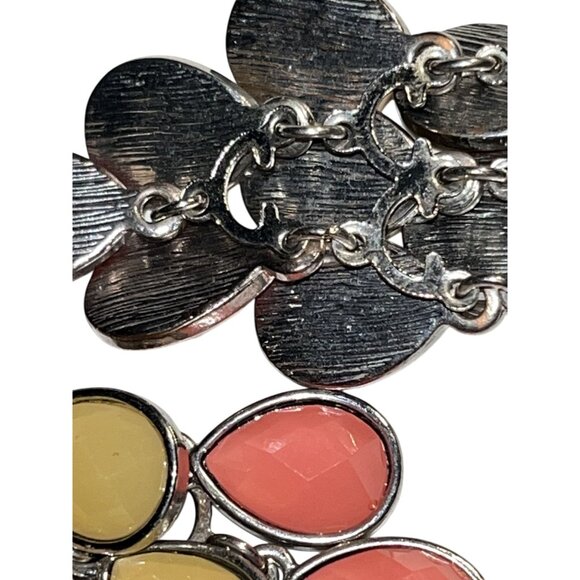 Multicolor Cascading Wired Pierced Earrings Spring Colors Bohemian Retro Dangle - Picture 9 of 10